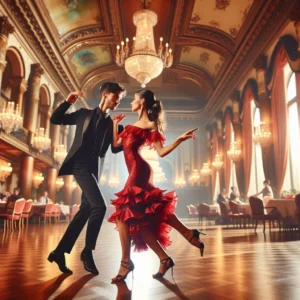 A couple dancing cha-cha